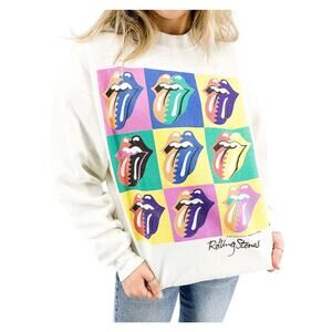 Rolling Stones 1989 Tour Sweatshirt Vintage Band Crewneck M